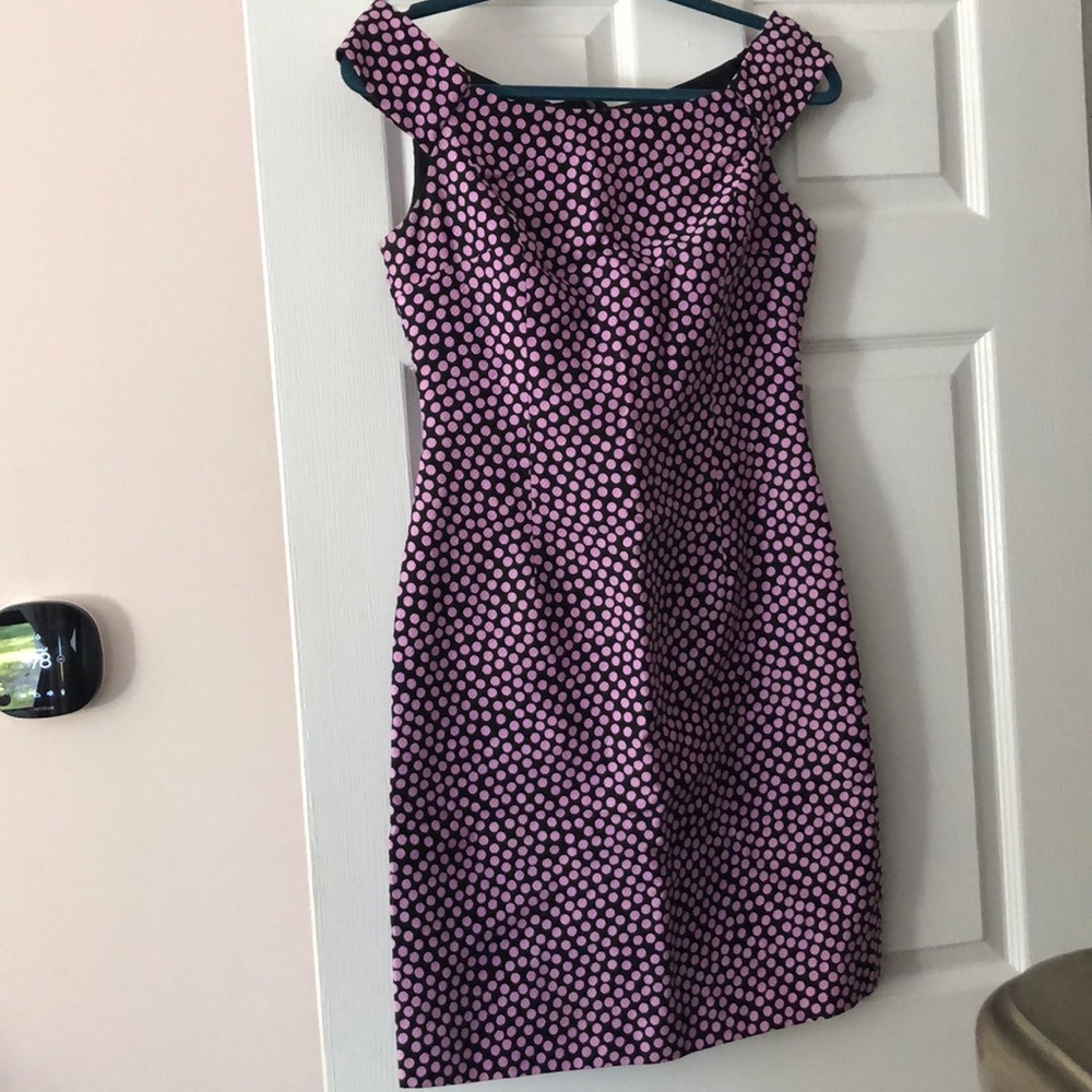 COPY - Black and pink/purple polka dot dress